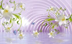  Média fehér liliom tapéta, 220 x 135 cm