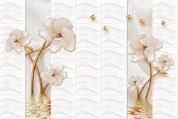  Blueback MAT tapéta, fehér márvány virágok modell, absztrakt, 300 x 200 cm