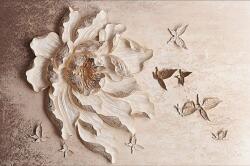  Media " Dombornyomott virág pillangóval" Öntapadó és mosható fotótapéta, 135 x 225 cm