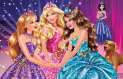  Öntapadó és mosható falfestmény Barbie Princess, 300 x 250 cm