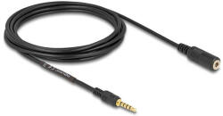 Delock 5 tűs apa-anya sztereó jack hosszabbító kábel 3, 5 mm-es átmérő, 3 m fekete (85733) - pepita