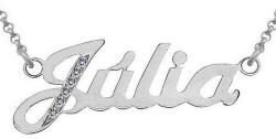  Névmedál nyaklánccal, ezüst ékszer választható névvel ( Júlia 45 cm )