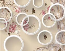  Media " Pillangó, virágok és körök" tapéta, 270 x 200 cm