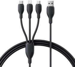Baseus Cablu de Date USB la Micro-USB, Lightning, USB-C, 3.5A, 0.8m - Ultra-Fast Cosmic Black (KF2349633) - vexio