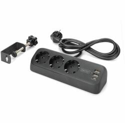 ASSMANN DA-70625 Splitter 3 priză desktop 2x USB-A 1x USB-C 1.5m negru (DA-70625)
