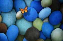  Öntapadó és mosható falfestmény Repülő kövek felett, 250 x 150 cm