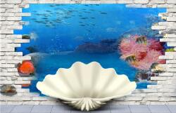  MÉDIA Kagyló és az óceán öntapadós és mosható fali tapéta, 135 x 225 cm