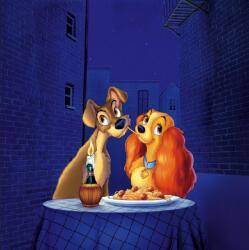  Öntapadó és mosható falfestmény Lady and the Tramp, 300 x 250 cm