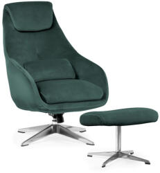 Atreve Kent Ergonomikus Forgó Fotel Lábtartóval Bársony Zöld