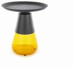 Signal Tiffany Kerek Fém-Üveg Dohányzóasztal Matt Fekete-Narancs