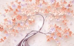  Fotótapéta Fa krém virágokkal, absztrakt, 400 x 250 cm