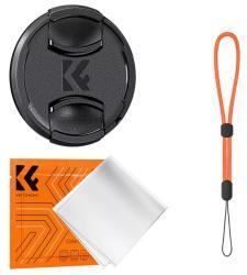 K&F Concept objektívvédő sapka zsinórral + törlőkendő, 58mm (KF-2070)