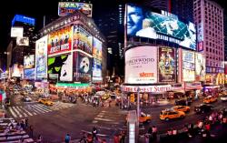  MÉDIA Öntapadó és mosható tapéta, Times Square panoráma, 220 x 135 cm