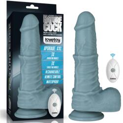 Lovetoy Vibrator Realist Remote Control Thrusting, Silicon Strat Dublu, Albastru Deschis, 27.5 cm Vibrator
