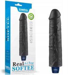 Lovetoy Vibrator Realist REAL SOFTEE, 10 Moduri Vibratii, TPE, Negru, 23.7 cm Vibrator