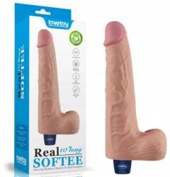 Lovetoy Vibrator Realist REAL SOFTEE, 10 Moduri Vibratii, TPE, Natural, 25.3 cm Vibrator