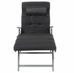 SONGMICS Összecsukható Napozóágy Alumínium Vázzal Fekete (GCB24BK)