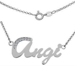  Névmedál nyaklánccal, ezüst ékszer választható névvel ( Angi 54 cm )