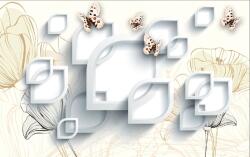  Média tapéta, pünkösdi rózsa, lepke és pipacs, 270 x 200 cm