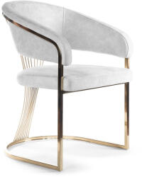 Atreve Marcille Luxus Kárpitozott Fotel Szürke Bársony Arany Vázzal