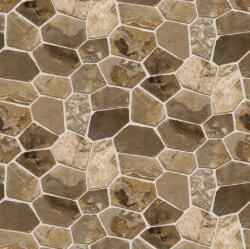  Öntapadó és mosható falfestmény Barna és szürke rombuszos kőfal, 200 x 150 cm