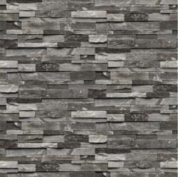  MÉDIA Fal tapéta, Öntapadó és mosható, Fekete kőfal, 135 x 225 cm