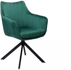SIGNAL MEBLE Azalia Velvet Forgó Bársony Étkezőszék Zöld Fekete Vázzal