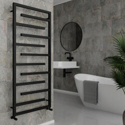 WASSERBURG Egyenes radiátor, Wasserburg Labyrinth Black törölközőszárító radiátor 138x60 cm, fekete 20.25916B