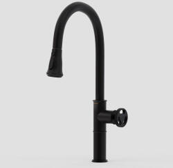 WASSERBURG Mosogató csaptelep, Wasserburg Industry kihúzható, álló mosogató csaptelep, fekete 25.050. 6B - mozaikkeramia