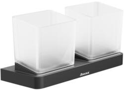  10° dupla pohártartó TD 220.20BL, matt fekete, matt üveg (X07P558)