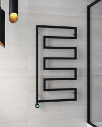 WASSERBURG Egyenes radiátor, Wasserburg E-Style Black törölközőszárító radiátor 138x60 cm, fekete 20.25956B