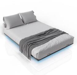 Juskys Ágy desing 140 x 200 fekete LED háttérvilágítással (301462)