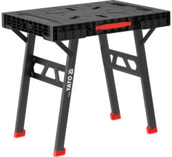 TOYA YT-08953 Összecsukható munkaasztal műanyag munkapulttal, fém lábakkal max 650 kg (YT-08953)