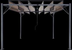 Garden Line KERTI PERGOLA POLIKARBONÁTBÓL KÉSZÜLT MOZGATHATÓ LAMELLAKKAL 3 x 3 M BARNA *4016 (CH-TUN4016)