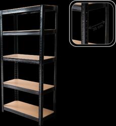 Chomik 5-SZINTES POLC 180 x 90 x 30 CM FEKETE 175 KG TEHERBÍRÁS *7361 (CH-GWI7361)