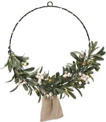 Chomik Karácsonyi Koszorú 40 CM Fagyöngy LED-lámpával *2084 (CH-HIN2084)