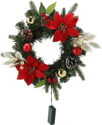 Chomik Karácsonyi Koszorú 10 LED 30 CM Piros-Arany *0752 (CH-GOS0752)