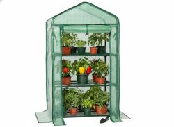 GardenLine KERTI ÜVEGHÁZ HÁROM POLCCAL ZÖLD 69 x 49 x 125 CM *5245 (CH-TUN5245)