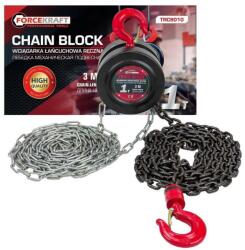 FORCEKRAFT Kézi láncos emelő 1 tonna teherbírással, 3 méteres lánccal - Kézi láncos emelő a hatékony emeléshez (F48591)