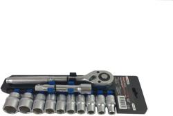 FORSAGE 1/2 hüvelykes króm-vanádium racsnis fejhúzó készlet 12 db-os (F51237)