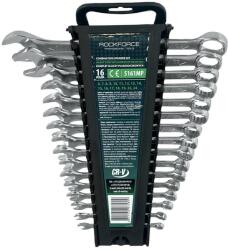 ROCK FORCE ROCKFORCE Lapos és Gyűrűs Kulcs Készlet 16 Darabos 6-19, 22, 24 mm (F54740)