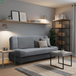 Mebel Elite 2 db kihúzható kanapé szürke velúr kárpitozással - PIANO