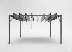Garden Line KERTI PERGOLA MOZGATHATÓ LAMELOKKAL POLIKARBONÁTBÓL 3 x 4 M BARNA *4023 (CH-TUN4023)