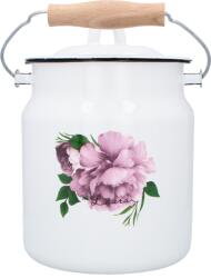 Chomik Enamelált Edény 3, 3 L 16 CM Fehér Pünkösdi Rózsa LAURA Z/P *2691 (CH-EMA2691)