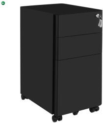  Irodai konténer 30x46x59 cm, fém, fekete, AUK-E1130 BK