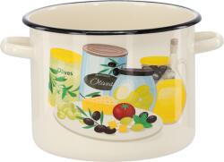 Chomik Kézzel Festett Edény 5, 5 L 22 Cm Krém Olivazöld *7473 (ch-ema7473)