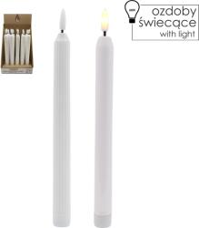 Chomik Led Világító Gyertya Elementtel Fehér 22, 5 Cm Minták Mixben, Készlet=20 Db *0382 (ch-law0382)