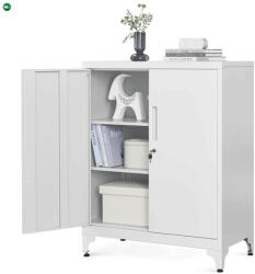  Komód 80x40x90 cm, fém, fehér, AUS-E1113 WT