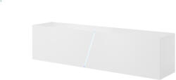 WIPMEB TV szekrény 160 cm fehér / fehér magasfény színkombinációban RGB LED világítással - SLANT