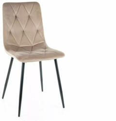 SIGNAL MEBLE Tom Velvet Bársony Étkezőszék Sötétbézs Rombusz Mintával